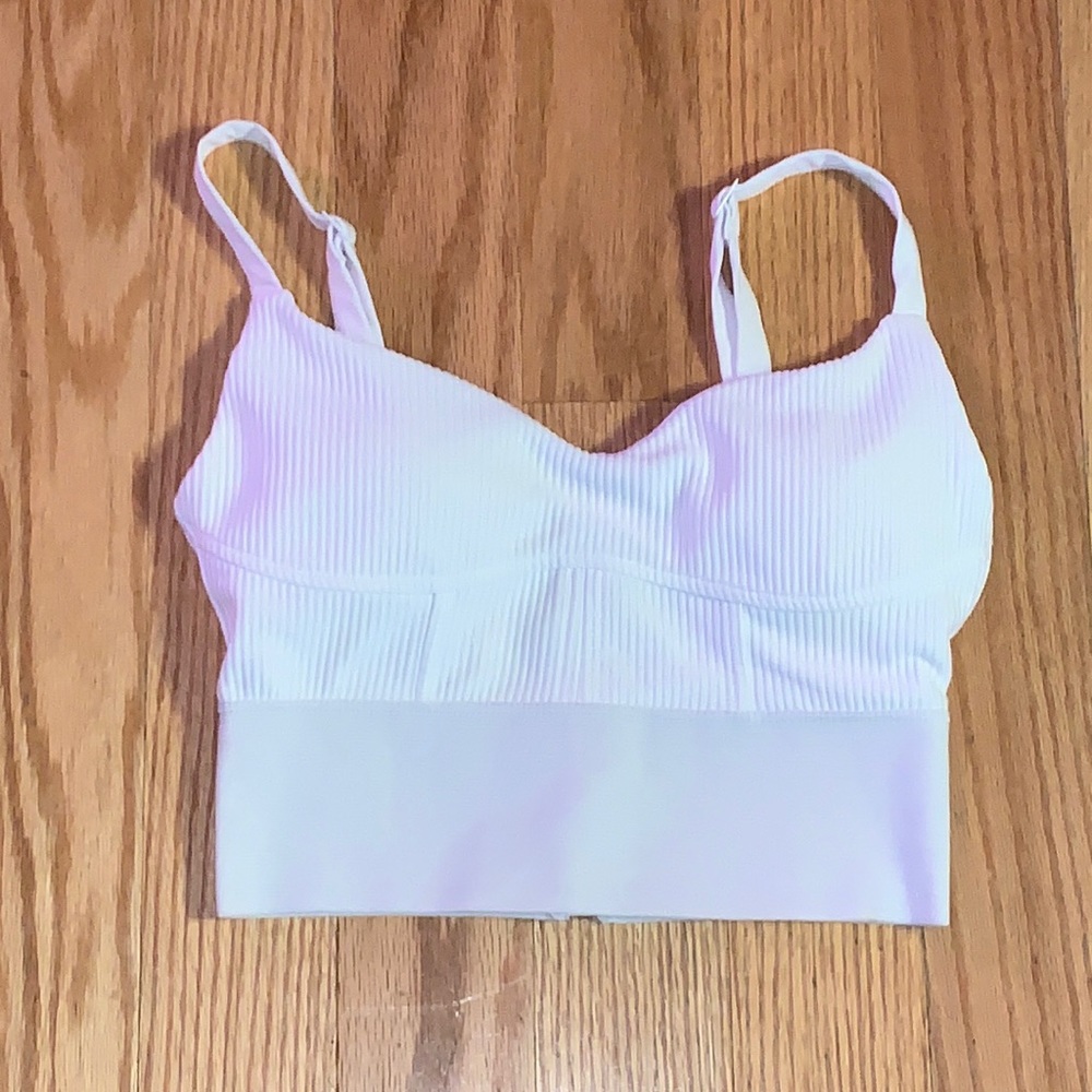 Out Ribbed Corset Crop Top Small
